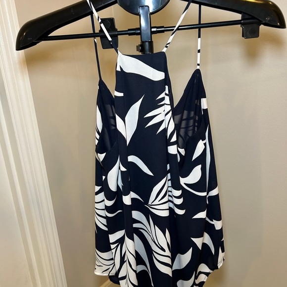 LOFT Navy and White Leaf Print Camisole - Picture 2 of 3